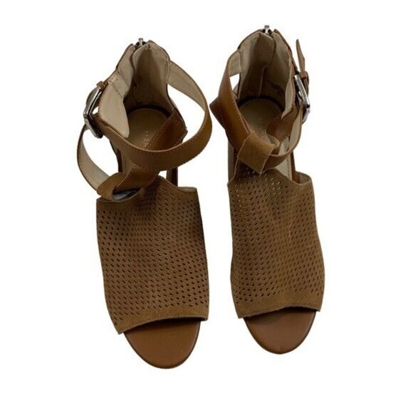 Marc Fisher 8 Brown Leather Cutout Booties Sandals Boho Western - Picture 2 of 9